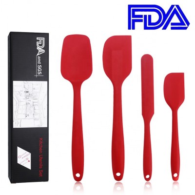 BPA free heat resistant non-stick kitchen utensils 4 pcs silicone kitchen spatula set